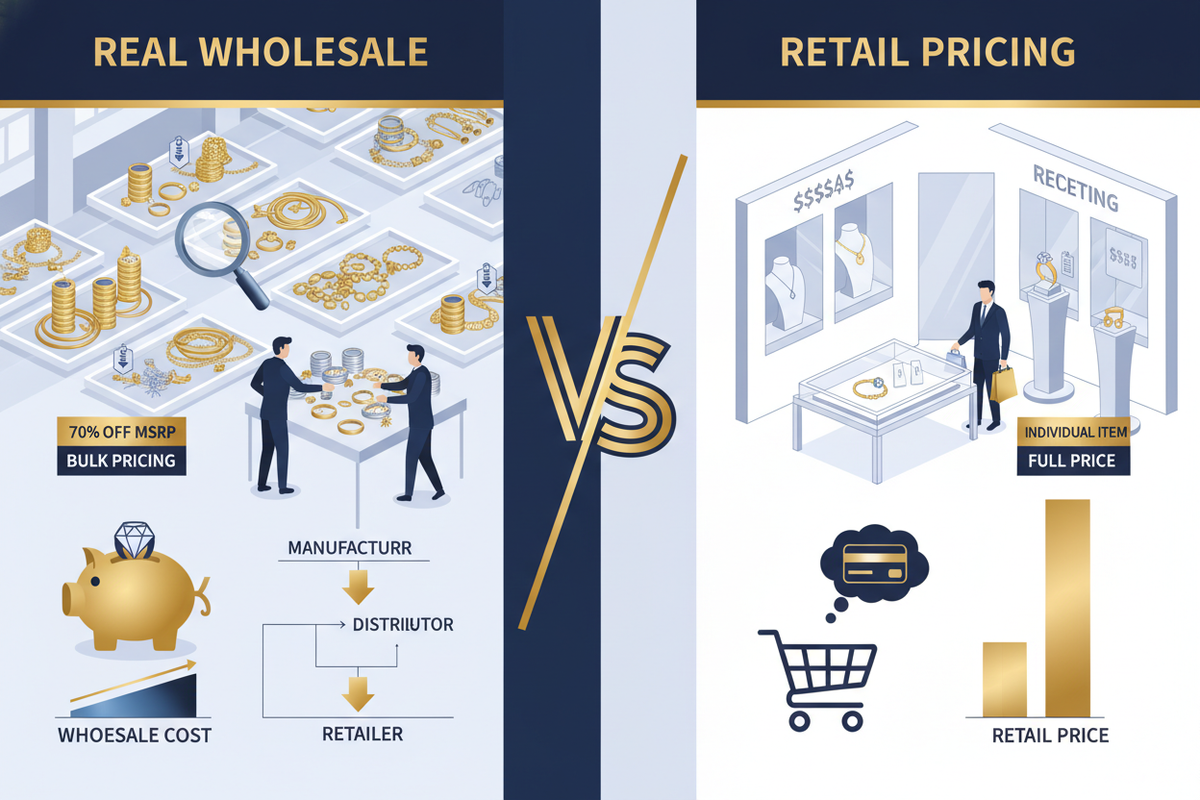 How to Buy Jewelry Wholesale: Beginner's Supplier Checklist — wholesale jewelry sourcing and manufacturing illustration