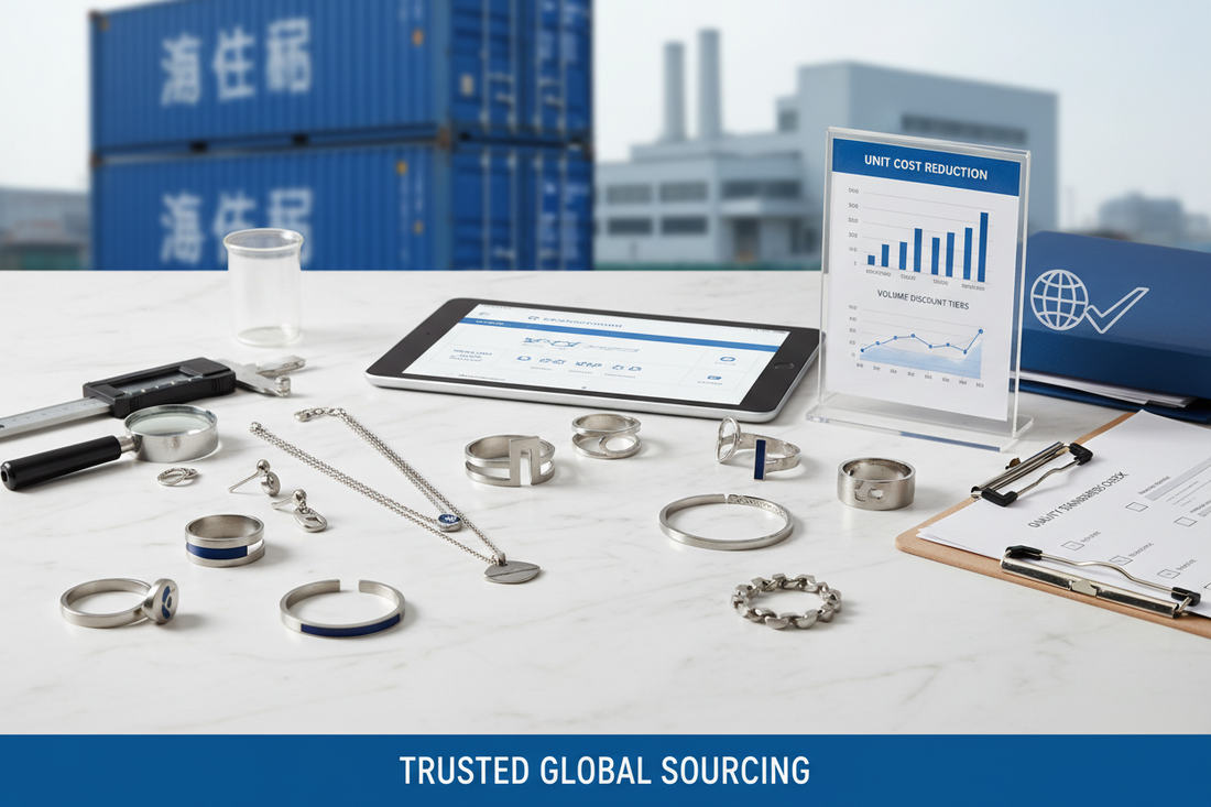 China Stainless Steel Jewelry Wholesale Supplier Guide 2026 — wholesale jewelry sourcing and manufacturing illustration