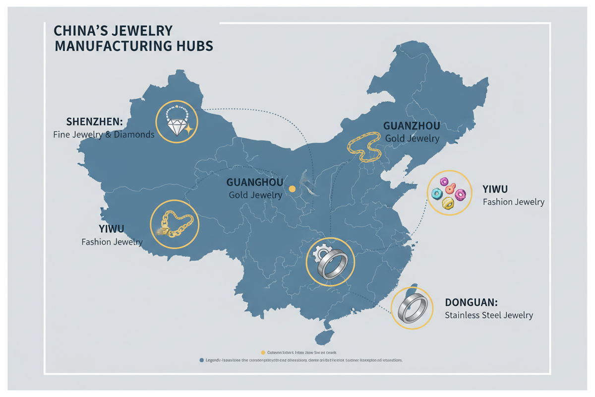 Jewelry Manufacturers in China: How to Assess Suppliers — wholesale jewelry sourcing and manufacturing illustration