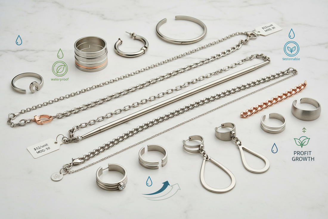 Fashion Stainless Steel Jewelry Wholesale Types and 2026 Trends — wholesale jewelry sourcing and manufacturing illustration