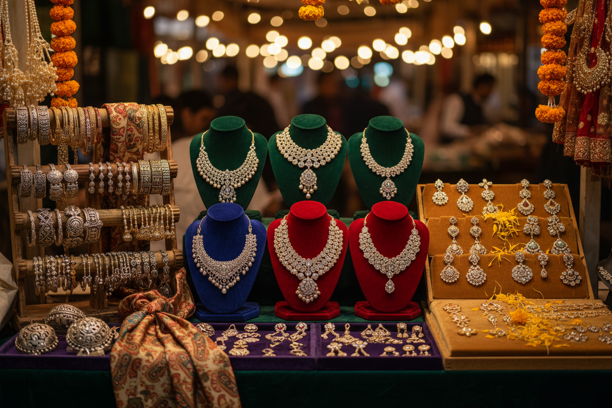 Indian Artificial Jewellery Near Me Best Local Markets Guide — wholesale jewelry sourcing and manufacturing illustration