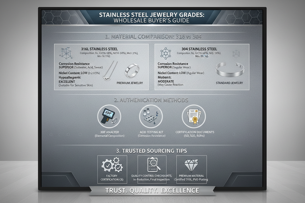 316 Stainless Steel Jewelry Wholesale Quality Grades Guide