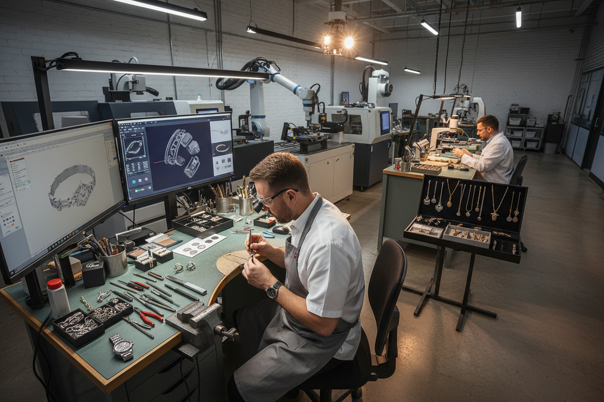 A Complete Guide to Finding Jewelry Manufacturers for Small Brands — wholesale jewelry sourcing and manufacturing illustration