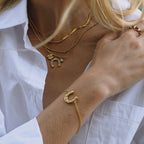 Zircon Necklace Oil Drop Earrings Horseshoe Series Bracelet Stainless Steel Jewelry