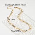 Paperclip Link Paperclip Chain Stainless Steel Necklace in 18K Gold-Tone with gold-tone stainless steel construction