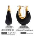 Resin Stainless Steel Gold-Plated Earrings — close-up detail — jewelry finish and design detail