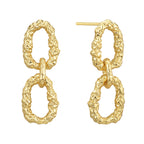 E0706 Exaggerated Irregular Lava Pattern Gender-Neutral Earrings Brass Gold-Plated Minimalist Ear Jewelry