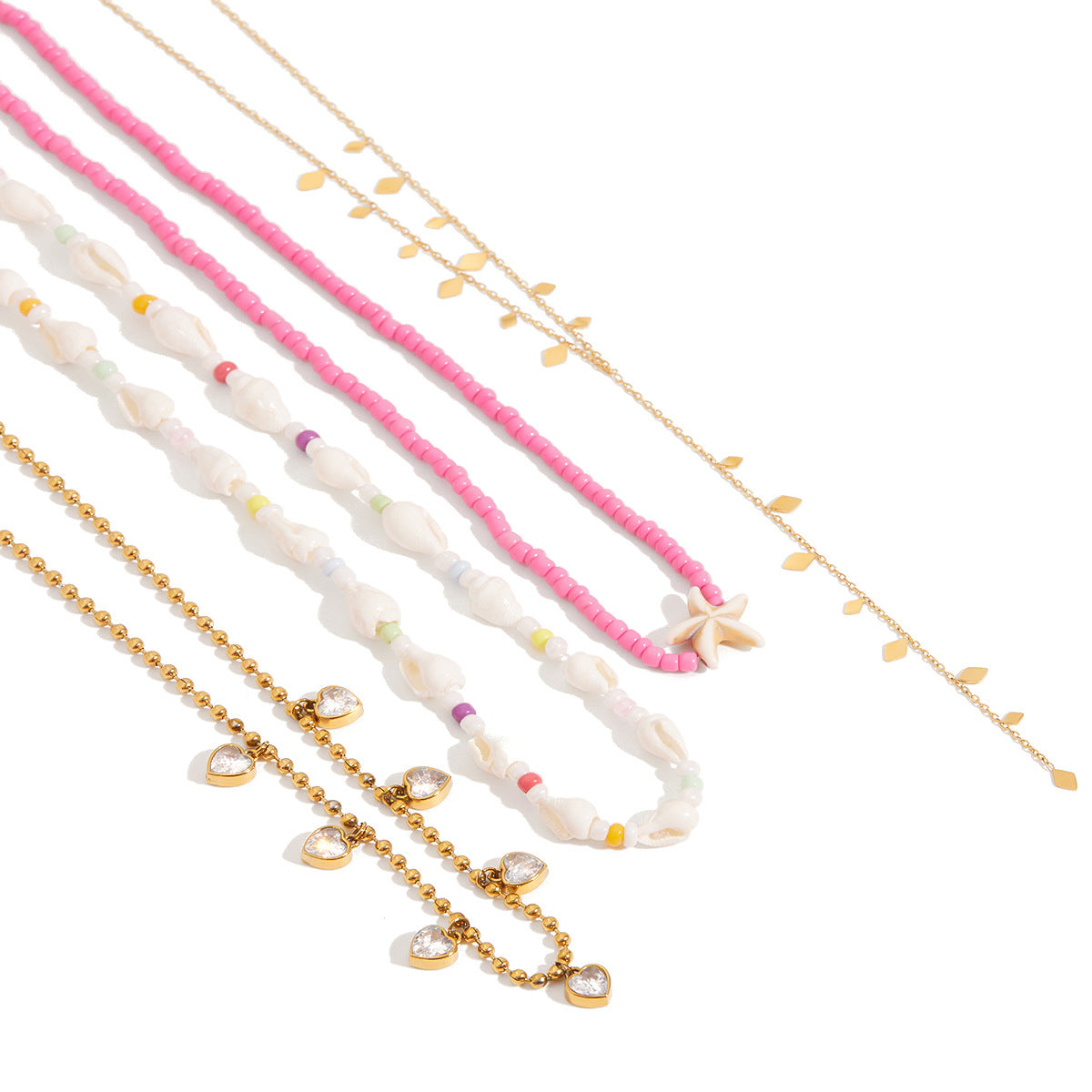 2H Zircon Necklace Accessories Women's Collarbone Chain Stainless Steel Jewelry