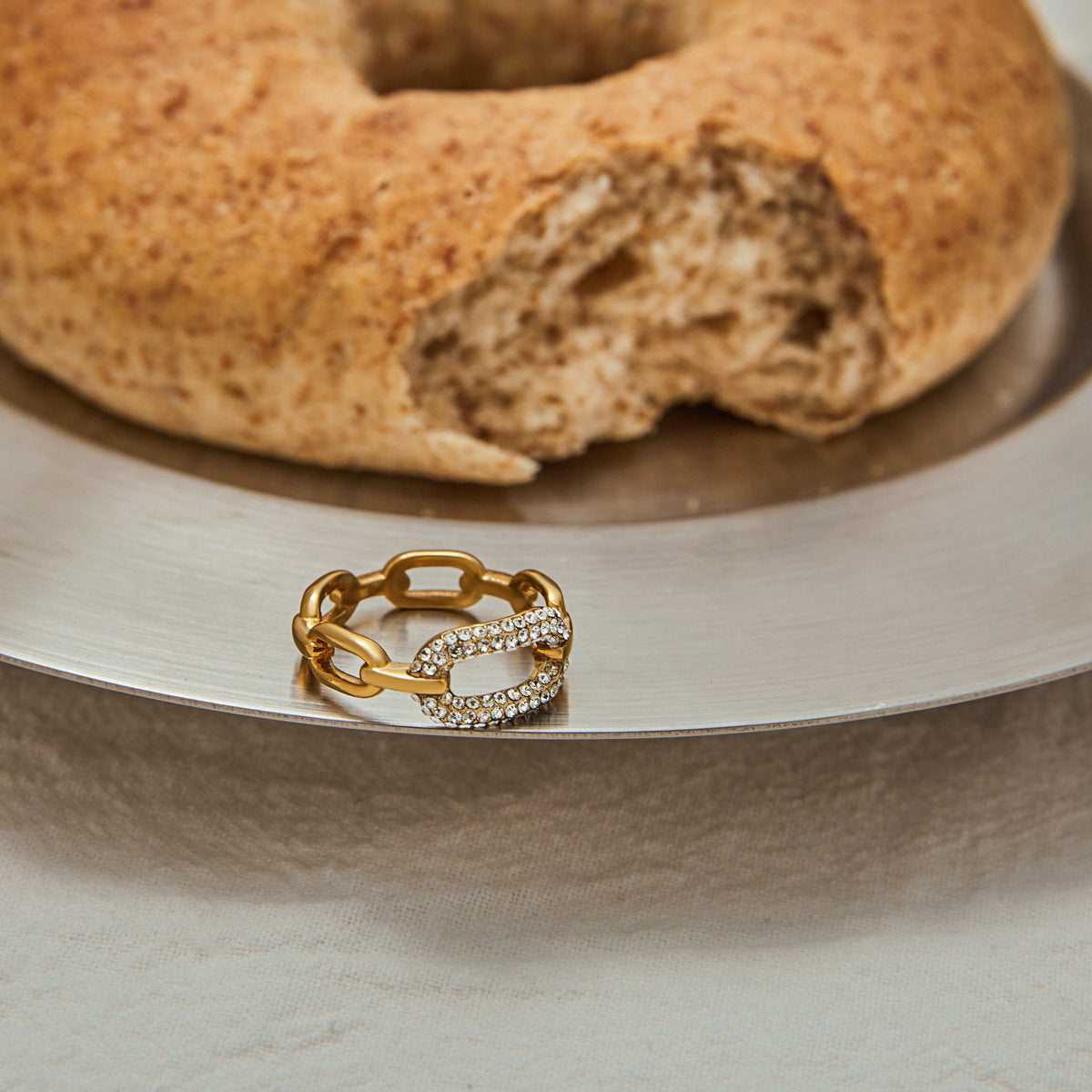 2H Zirconia Ring Non-Fading Jewelry Stainless Steel Ring ring