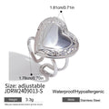 Gold-Plated Stainless Steel Heart Ring — alternate product view — jewelry finish and design detail