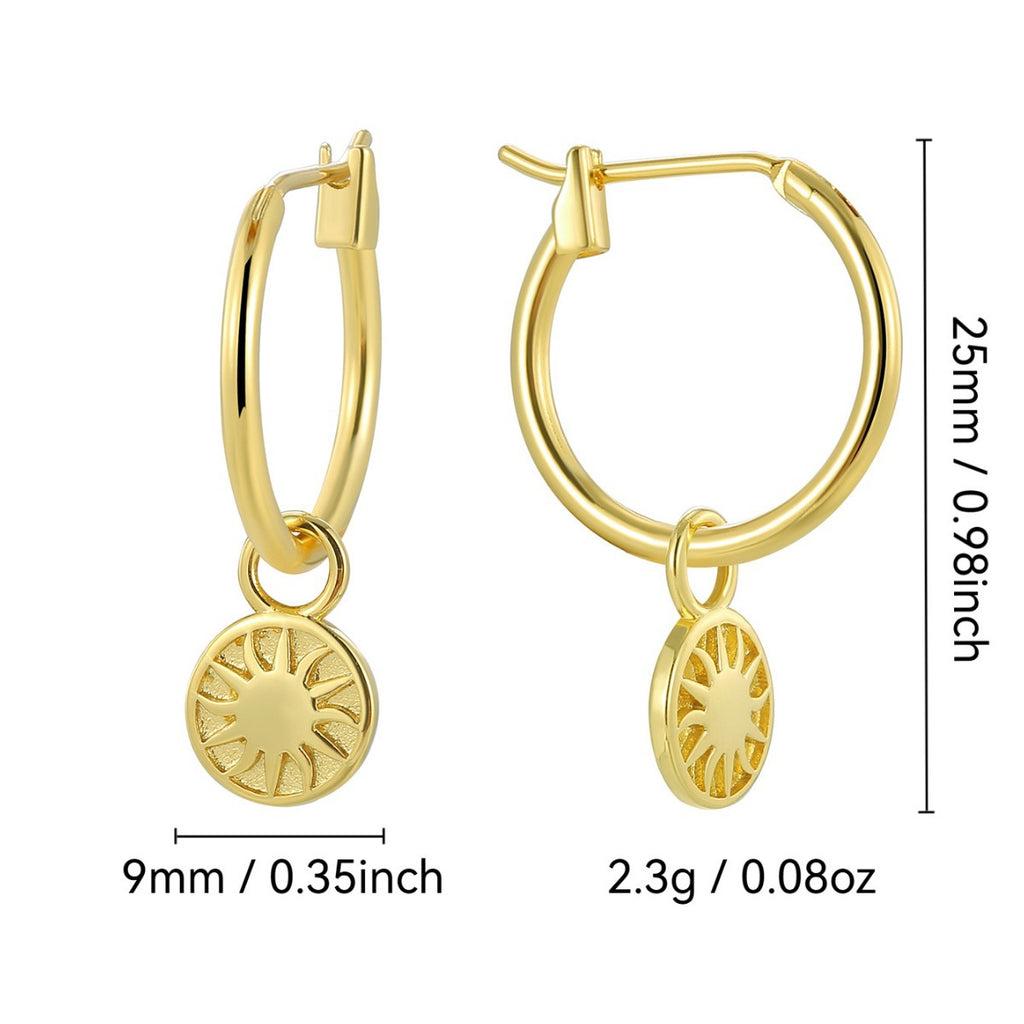 E0801 New Fashion Jewelry Gold-Plated Vintage Earrings for Women Simple Sun Drop Earrings