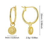 E0801 New Fashion Jewelry Gold-Plated Vintage Earrings for Women Simple Sun Drop Earrings