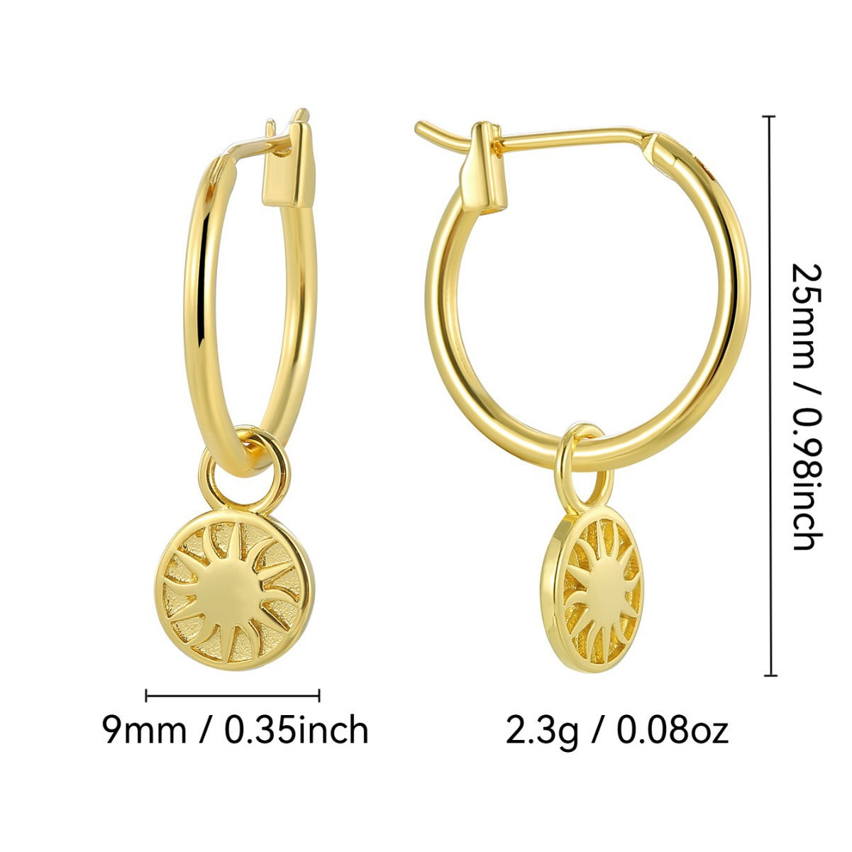 E0801 New Fashion Jewelry Gold-Plated Vintage Earrings for Women Simple Sun Drop Earrings