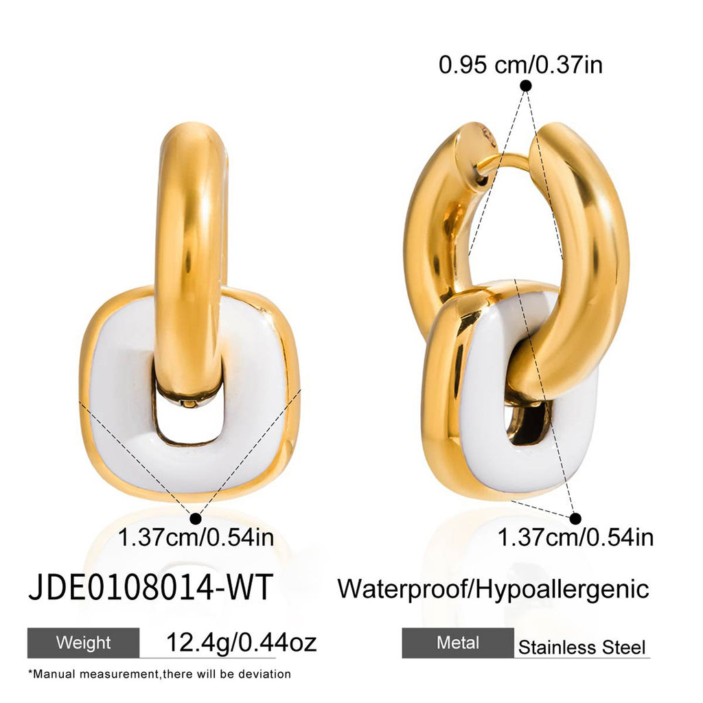 Oil Drop Earrings Ear Clips Non-Fading Ear Jewelry Stainless Steel Accessories Women's Hoop Earrings