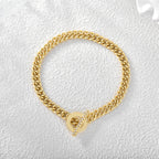 B0053 Foreign Trade Copper Inlaid with Zirconia and Gold Plated OT Couple Style Brazilian Chain Bracelet Source of Goods