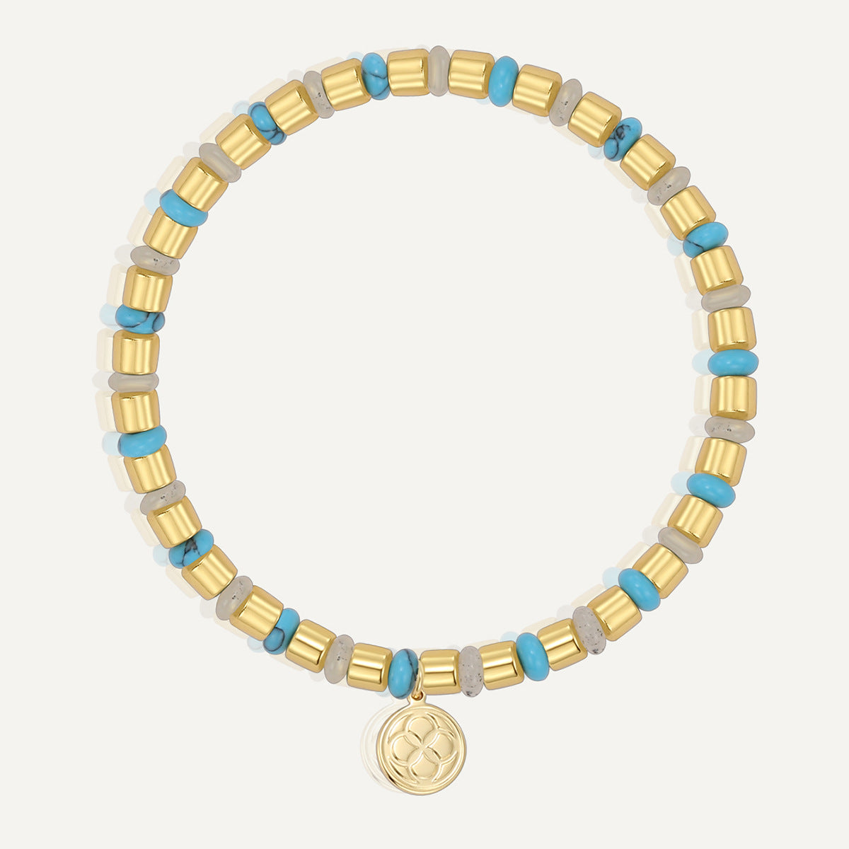 B0338 Simple Pendant Beaded Bracelet Vintage Blue Turquoise Jewelry Gift for Women