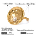 Stone Stainless Steel Ring in Gold-Plated — Elevated Essential — collection view — jewelry finish and design detail