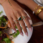 Original Green Zirconia Ring Non-Fading Jewelry Stainless Steel Bracelet Accessories