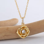 CYN0268 Rose Flower Pendant Copper Necklace Exquisite Female Romantic Necklace Pendant