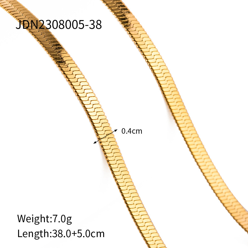 2H  Metal Necklace Jewelry Stainless Steel gold5mm Blade Chain Snake Chain Necklace for Women