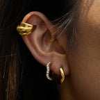 Stainless Steel gold Ear Clip Earrings18K Gold Stainless Steel Decorative Hoop Earrings