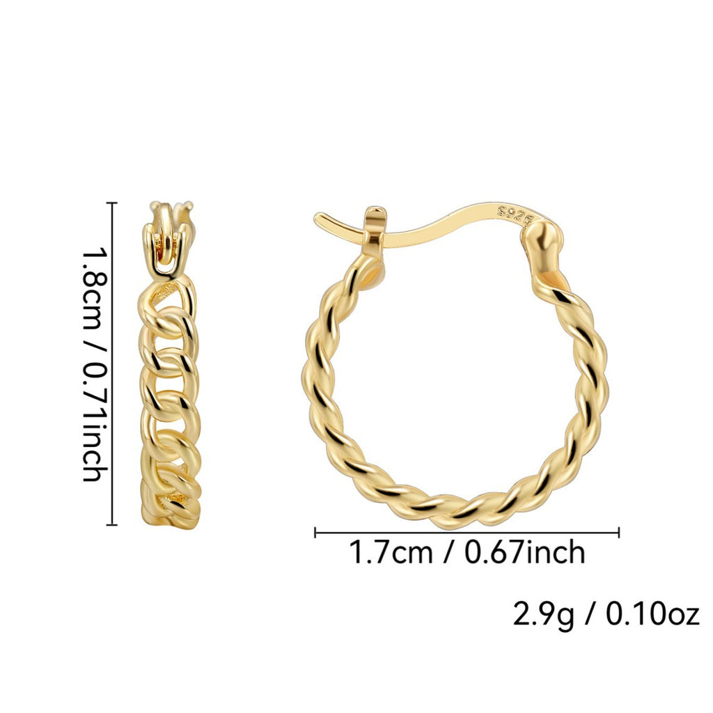 E0204 AliExpress Hot Metal Chain Hollow Hoop Earrings18mm One piece dropshipping
