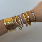 Stainless Steel Zircon Bracelet Open Bangle Non-Fading