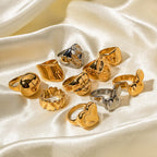 Minimalist gold Steel Color Series Stainless Steel Plain Ring Jewelry