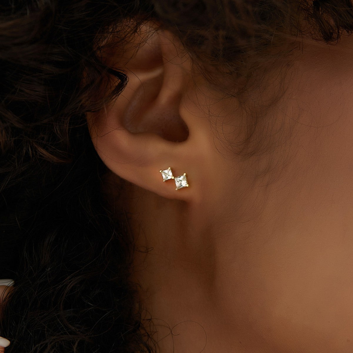 SE0253 S925Silver Meteor Inlaid Zircon Simple Earrings Star Small Earrings Jewelry