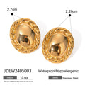 Gold-Plated Cubic Zirconia Stainless Steel Stud Earrings — product profile — jewelry finish and design detail