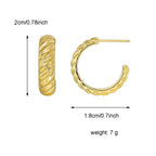 E0491 Fashion Design Earrings for Women Geometric gold Irregular C Shaped Earrings