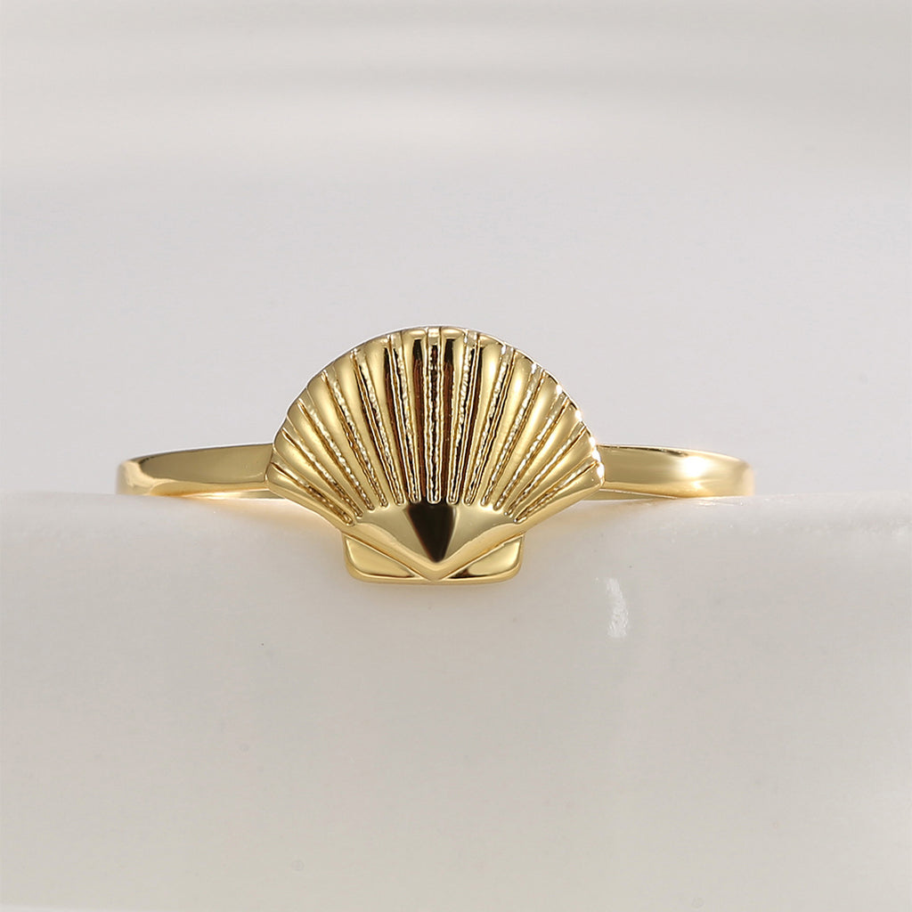 R0682 Vintage Fashion Vacation Ring for Women Hot Sale Shell Design Tail Ring