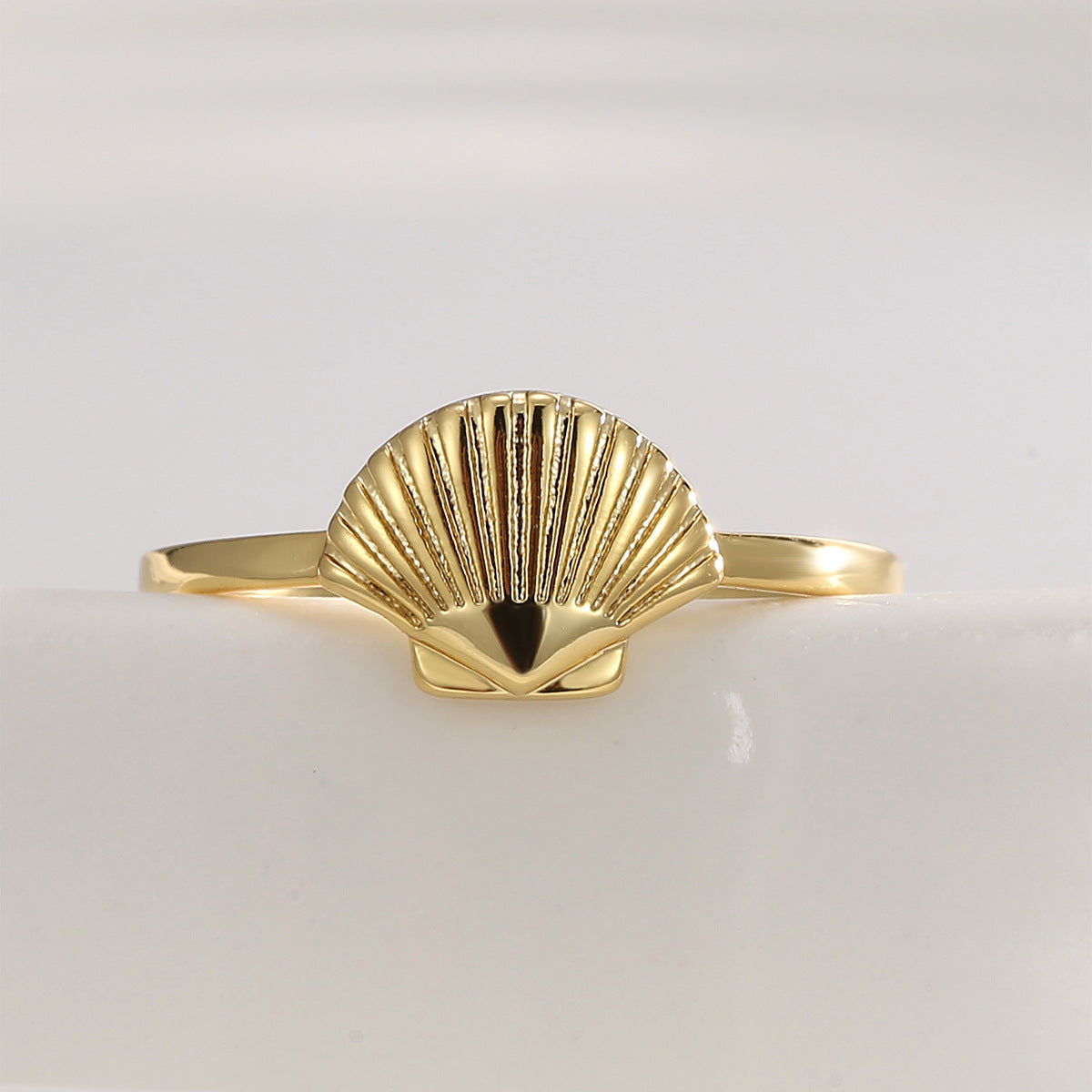 R0682 Vintage Fashion Vacation Ring for Women Hot Sale Shell Design Tail Ring