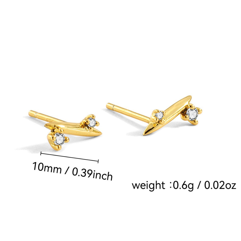 Simple Style Zircon Earrings for Women, Diamond-Studded Ear Studs, Best Friend Small Accessories for Girls