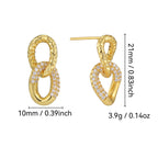 E0653 Fashion Retro Double Hoop Earrings for Women Simple Micro Inlaid White Zircon Exquisite Drop Earrings