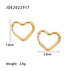 French Style Earrings Stainless Steel Plated18K Gold Heart Earrings Versatile Earrings for Women