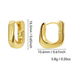 E0644 Simple Fashion Asymmetric Earrings for Women Copper Plated Real Gold Smooth Minimalist Style Ear Clips