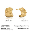 Geometric Gold-Plated Stainless Steel Stud Earrings — Refined Profile — product profile — jewelry finish and design detail