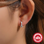 New925Sterling Silver Double Layer Cross Inlaid Diamond Hoop Earrings Ear Clips Ear Jewelry Hot Sale Minimalist Style Earrings