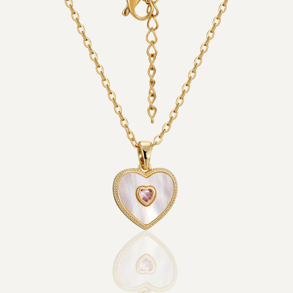 CYN0296 Heart Necklace Stainless Steel Pendant Collarbone Chain