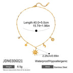 Original Design Necklace Collarbone Chain Stainless Steel Sun Earrings Jewelry for Women