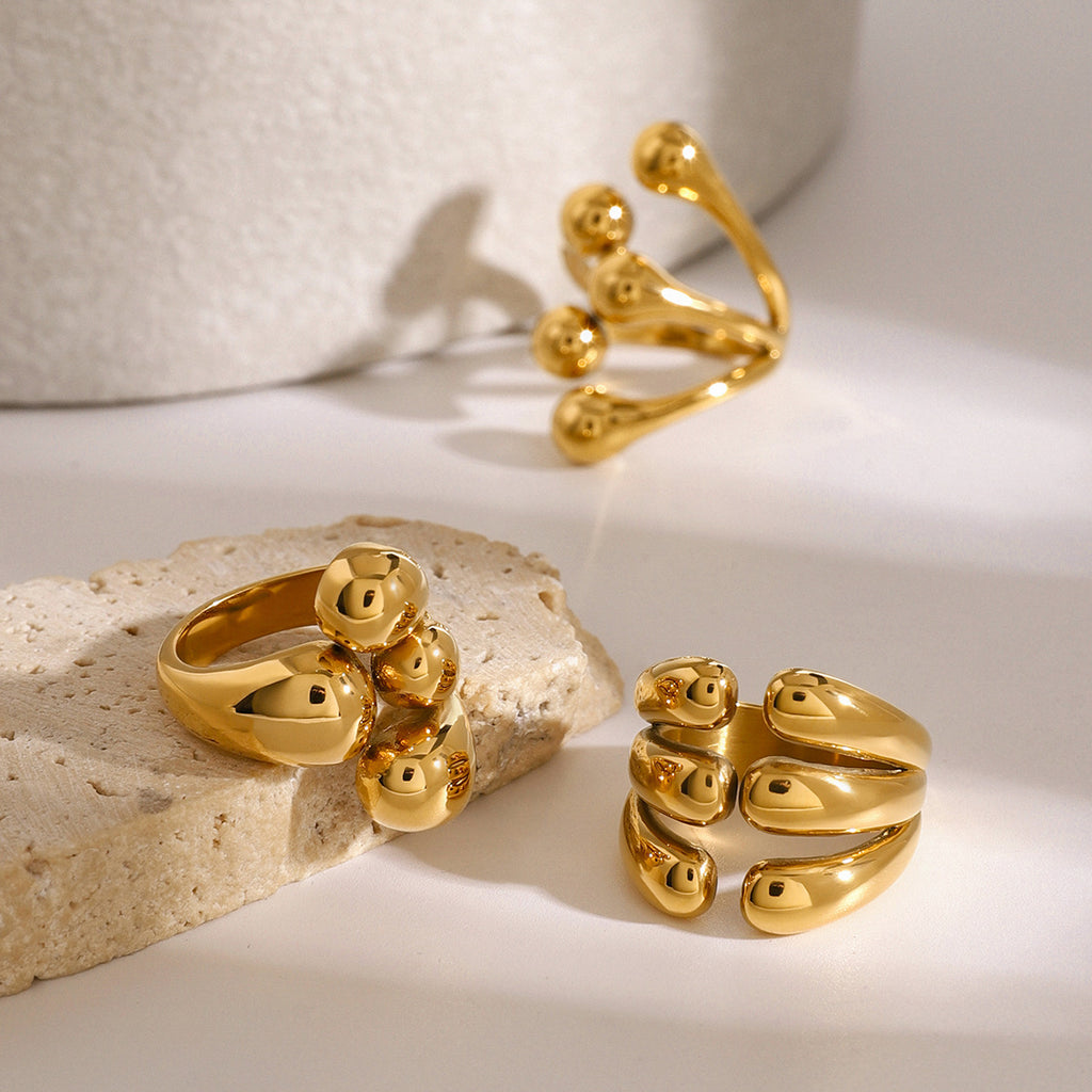 Stainless Steel Gold Ring18k Gold-plated jewelry does not fade rings