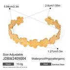 Hammered Open Bracelet Jewelry Non-Fading Stainless Steel Accessories for Women