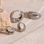 Stainless Steel Hoop Earrings Studs18k Gold Earrings Color Retention Jewelry