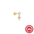 Five-Point Star Water-Drop Zircon 925 Sterling Silver Cartilage Stud — craftsmanship detail — jewelry finish and design detail