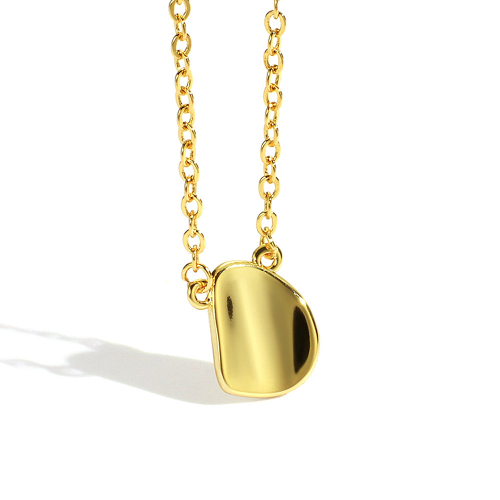 N0019 Gold-plated Brass Necklace Creative Irregular Curved Minimalist Geometric Small Round Necklace