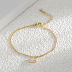 B0098 Brass Gold-Plated Simple Fashion gold Heart-Shaped Zircon Bracelet for Women Manufacturer In-Stock Jewelry