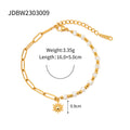 18K Gold-Plated Bow Cubic Zirconia Stainless Steel Necklace — close-up detail — jewelry finish and design detail