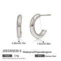 Gold-Plated Stainless Steel Earrings — Clean-Lined Style — alternate angle — jewelry finish and design detail