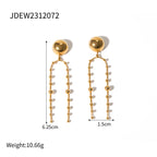 Zircon Earrings Vintage Stainless Steel Jewelry for Women Non-Fading